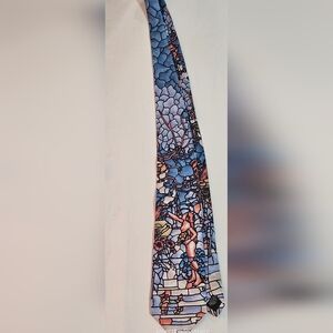 Vintage TANCREDI Silk With Stained Glass Design Tie